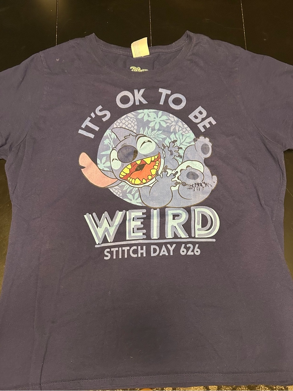 Disney Blue Lilo & Stitch "It's OK to Be Weird" Graphic Tee